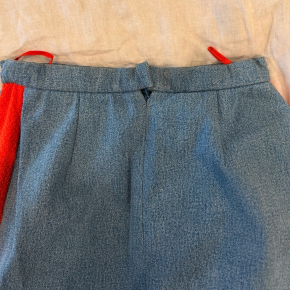 1991A Chane Hip Hp collection Denim Skirt w Pink Trim Fr 40 / US 4-6 - Picture 5 of 14